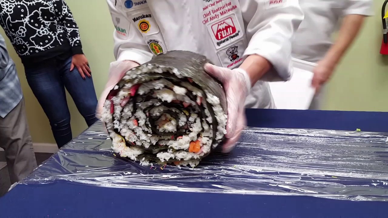 Giant Sushi Roll By The Sushi Chef Institute, Previewing The Japanese Food Festival